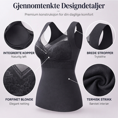 Slim fit-termisk topp for damer med innebygd BH