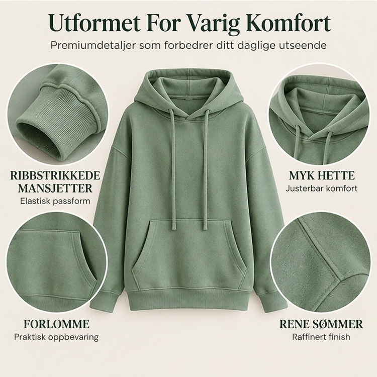 Oversized hettegenser med snøring for damer