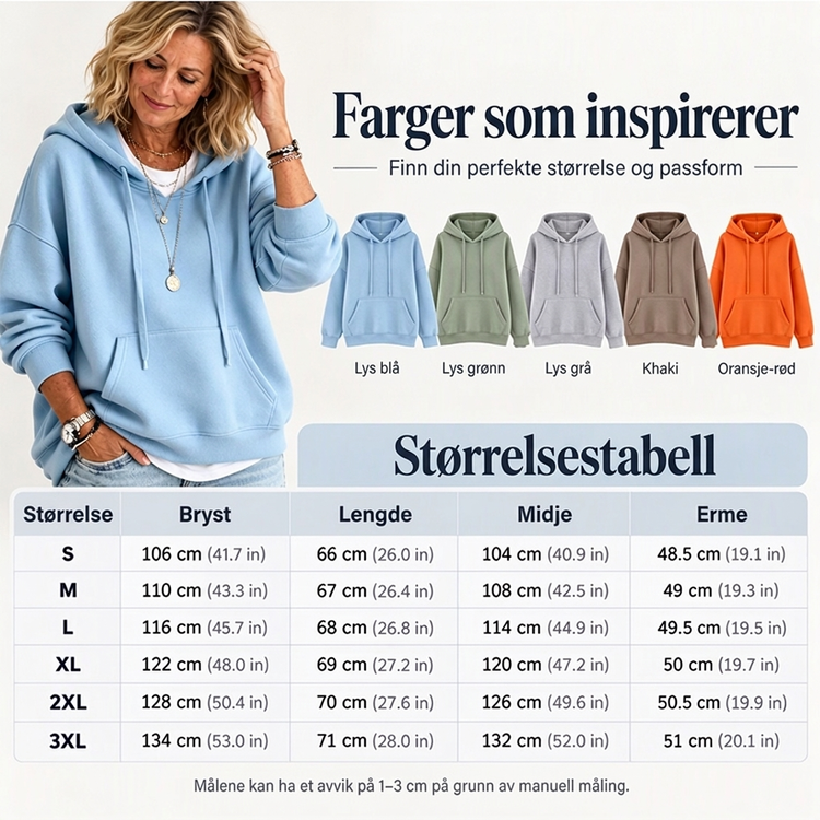 Oversized hettegenser med snøring for damer