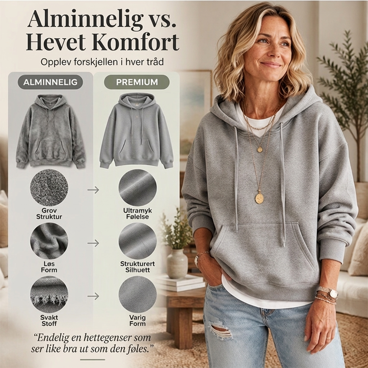 Oversized hettegenser med snøring for damer