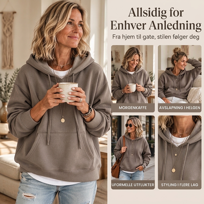 Oversized hettegenser med snøring for damer