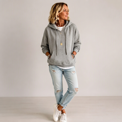 Oversized hettegenser med snøring for damer