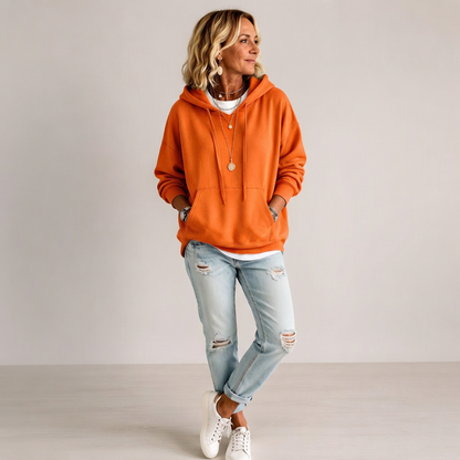 Oversized hettegenser med snøring for damer