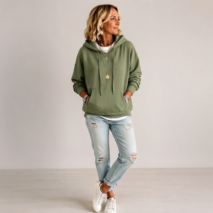 Oversized hettegenser med snøring for damer