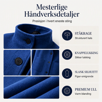 🧥 Damejakke i ull med ståkrage, i vintage-stil