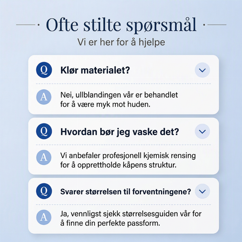 🧥 Damejakke i ull med ståkrage, i vintage-stil