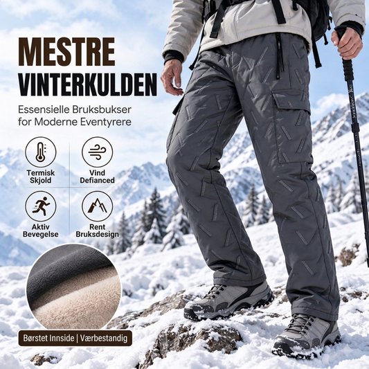 Vintercargobukser for menn med mykt pelsfôr – Varme og funksjonelle til kalde dager ✨👖❄️