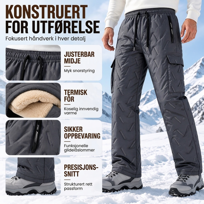 Vintercargobukser for menn med mykt pelsfôr – Varme og funksjonelle til kalde dager ✨👖❄️