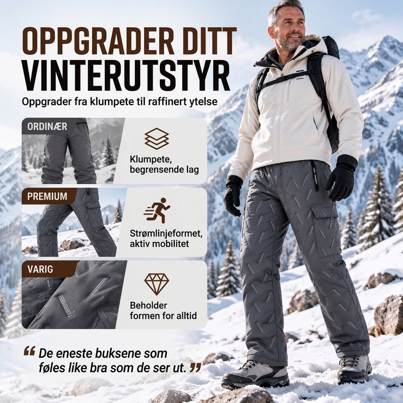 Vintercargobukser for menn med mykt pelsfôr – Varme og funksjonelle til kalde dager ✨👖❄️
