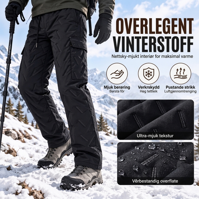 Vintercargobukser for menn med mykt pelsfôr – Varme og funksjonelle til kalde dager ✨👖❄️