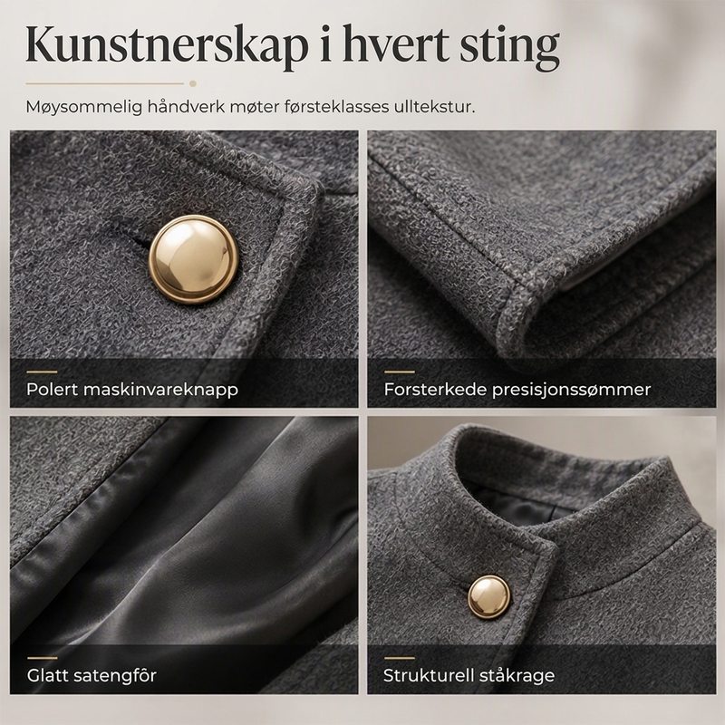 Elegant capefrakk med stående krage for kvinner