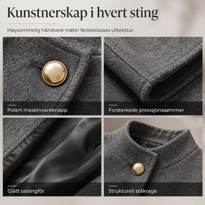 Elegant capefrakk med stående krage for kvinner