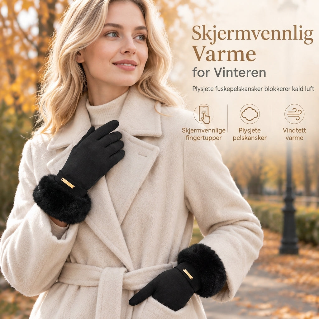 🔥🧤 50% RABATT – Varme Vinterhansker med Touchskjerm for Damer | Vindtette Hansker for Sykling og Kjøring