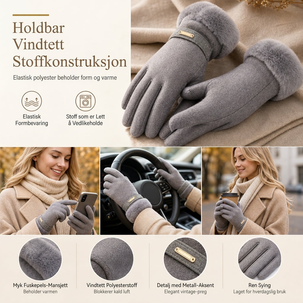 🔥🧤 50% RABATT – Varme Vinterhansker med Touchskjerm for Damer | Vindtette Hansker for Sykling og Kjøring