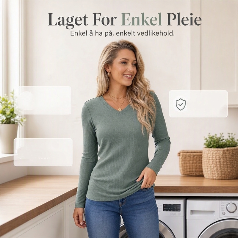 Elegant V-hals strikket topp for kvinner