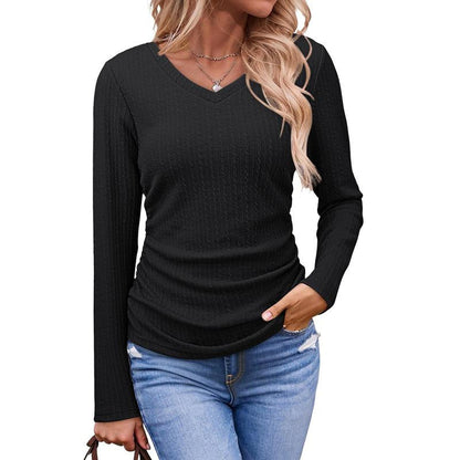 Elegant V-hals strikket topp for kvinner
