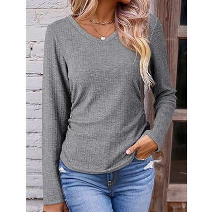 Elegant V-hals strikket topp for kvinner
