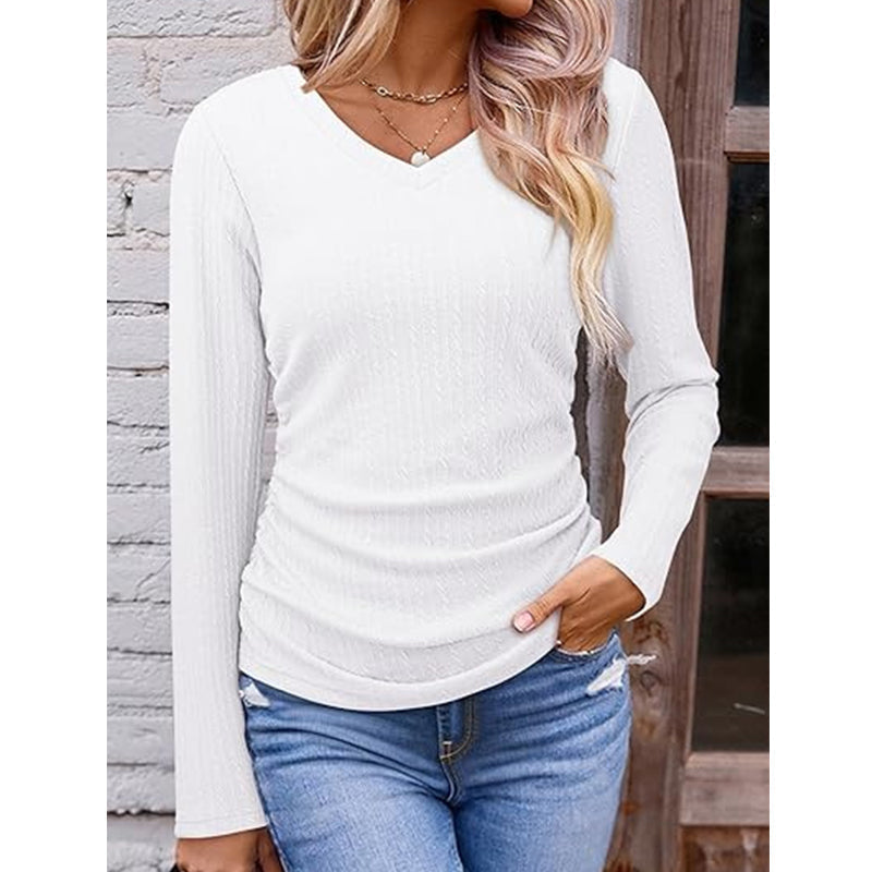 Elegant V-hals strikket topp for kvinner