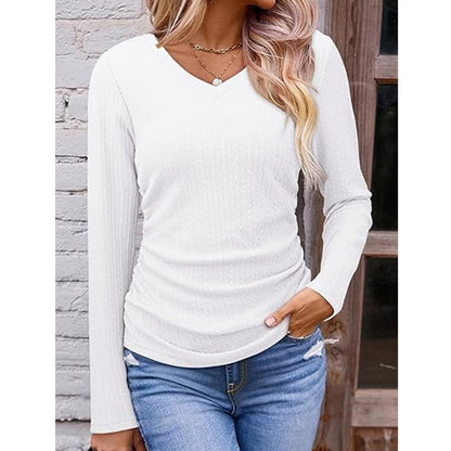 Elegant V-hals strikket topp for kvinner