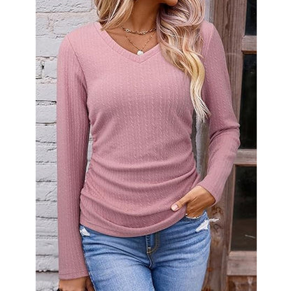 Elegant V-hals strikket topp for kvinner