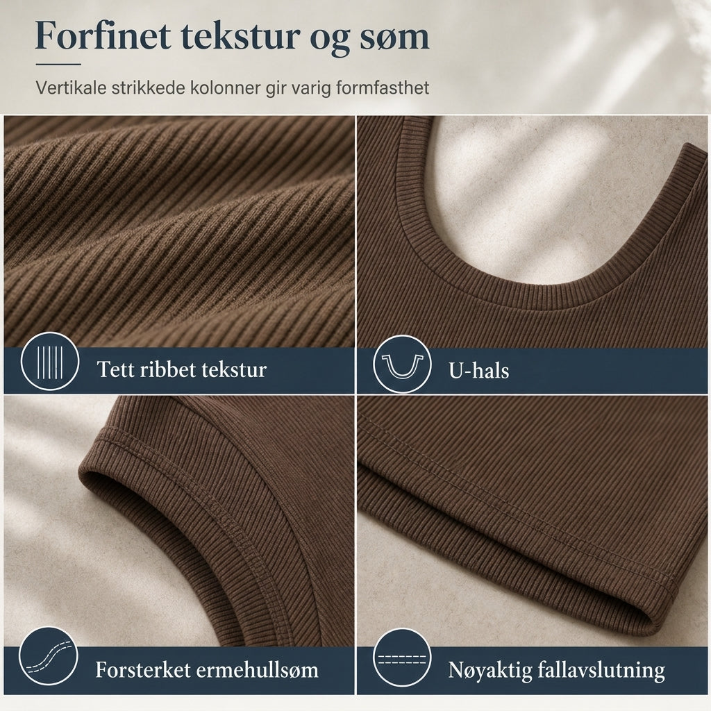 Dames vierkante hals lange mouwen ribgebreid slim passend T-shirt