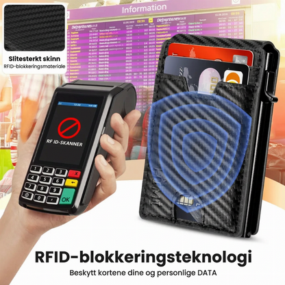 Tynn slank RFID-blokkerende lommebok for menn, minimalistisk