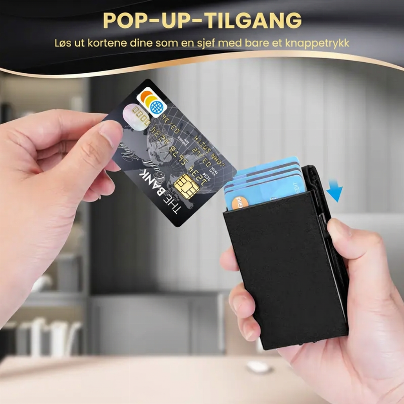 Tynn slank RFID-blokkerende lommebok for menn, minimalistisk