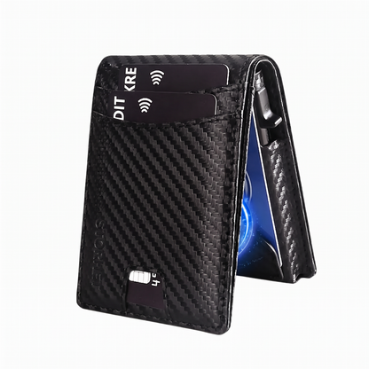 Tynn slank RFID-blokkerende lommebok for menn, minimalistisk
