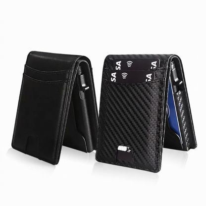 Tynn slank RFID-blokkerende lommebok for menn, minimalistisk