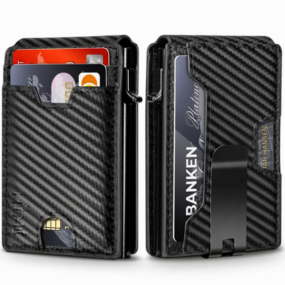 Tynn slank RFID-blokkerende lommebok for menn, minimalistisk