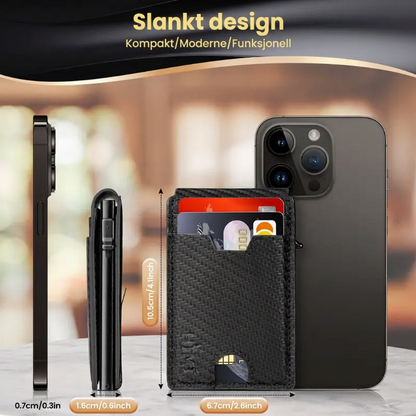 Tynn slank RFID-blokkerende lommebok for menn, minimalistisk