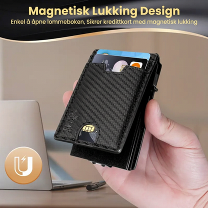 Tynn slank RFID-blokkerende lommebok for menn, minimalistisk