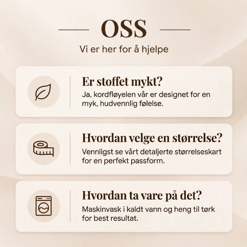 Avslappede, retro kokosbukser i cordfløyell for kvinner