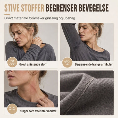 Løs, uformell T-skjorte med rund hals og lange ermer for kvinner – pullover-top med fargeblokker