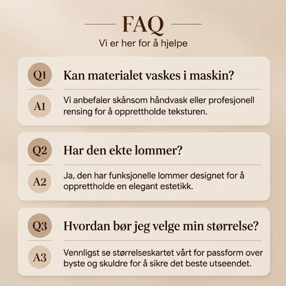 Elegant jakke med stående krage og belte for damer