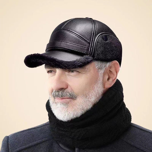 Ny vinterlue for menn med flate øreklokker i saueskinn – Varm og stilfull ✨🧢❄️