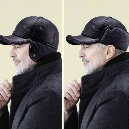 🧢 50 % RABATT 🐑 Herre vintercaps med øreklaffer – varm fleecefôret caps med vindtett design
