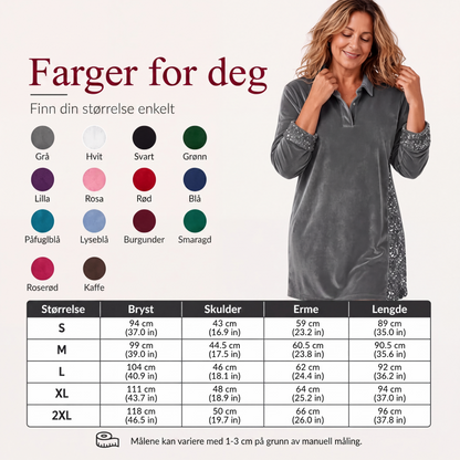 Kvinner festkjole med paljettpatchwork