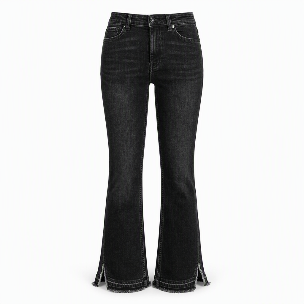 Damejeans med høy midje, retro utføring og utslåtte ben