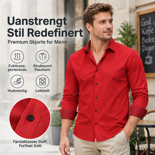 Langermet skjorte i casual forretningsstil for menn