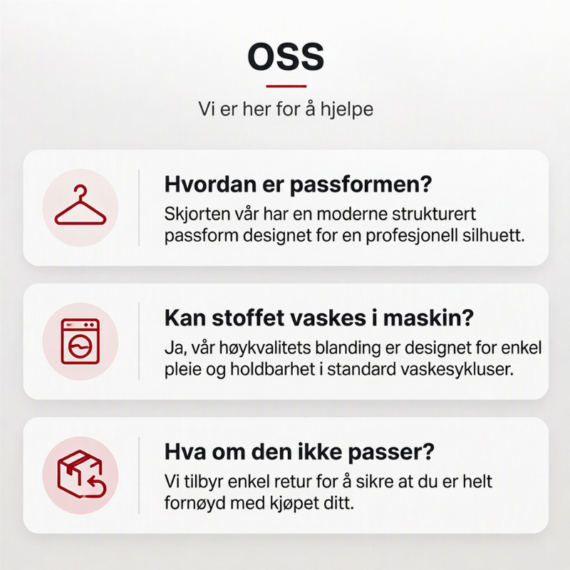 Langermet skjorte i casual forretningsstil for menn