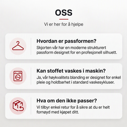 Langermet skjorte i casual forretningsstil for menn