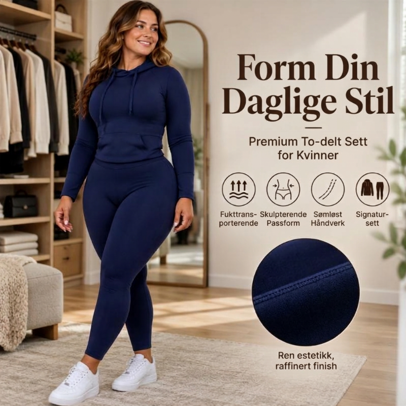 Set med casual hettegenser og leggings for kvinner