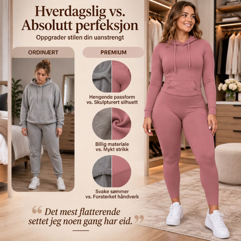 Set med casual hettegenser og leggings for kvinner