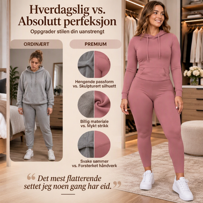 Set med casual hettegenser og leggings for kvinner