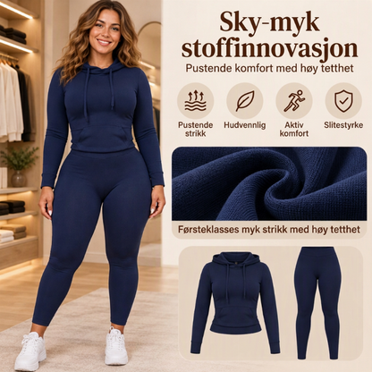 Set med casual hettegenser og leggings for kvinner
