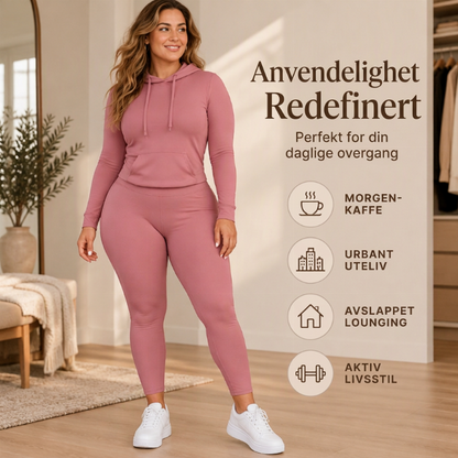 Set med casual hettegenser og leggings for kvinner