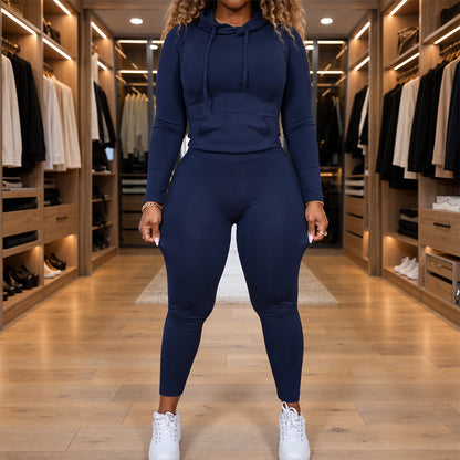 Set med casual hettegenser og leggings for kvinner