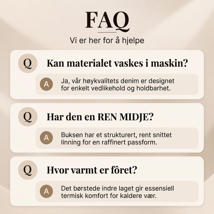 Termiske viddejeans med høy midje for dame