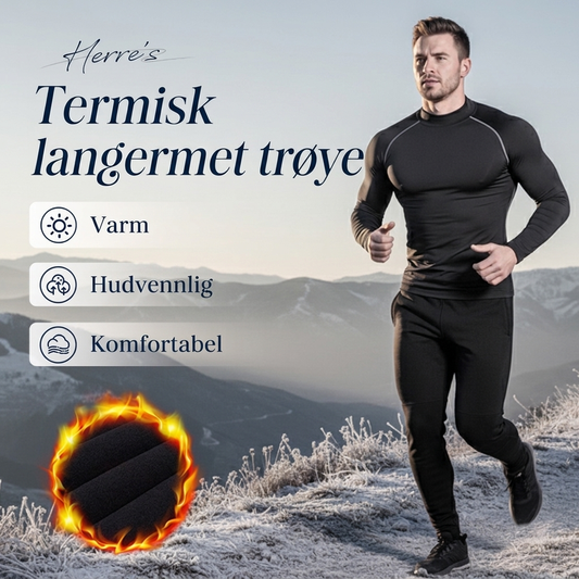 Termisk kompresjonsgenser for menn, langermet